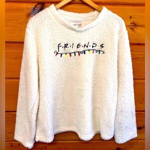FRIENDS Womens Pajamas Long Sleeve Fleece Top Size Christmas Shirt TV Show M